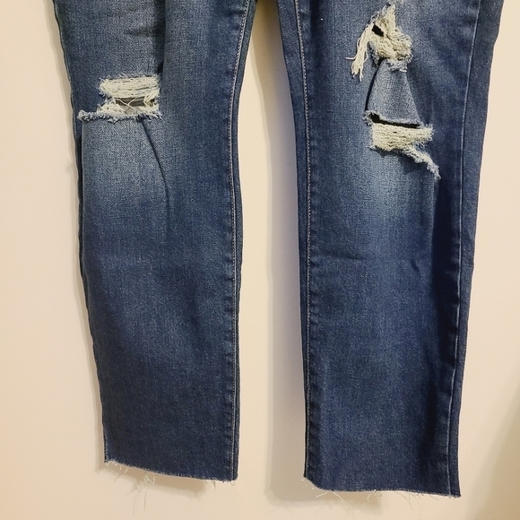 Old Navy | Women's Button Fly High Rise OG Straight Distressed Jeans (Size 14) - Picture 7 of 10